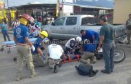 MOTOCICLISTA RESULTA HERIDO AL SER ATROPELLADO POR UNA CAMIONETA EN ALLENDE.