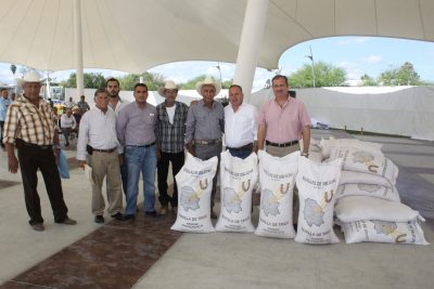 Entrega Javier Treviño semilla de trigo a productores