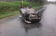 VOLCADURA EN CARRETERA NACIONAL EN SANTIAGO, REPORTAN PERSONAS HERIDAS.