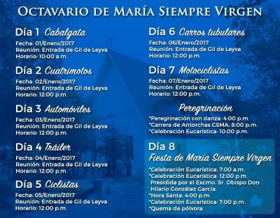 SE ESPERAN MAS DE 15 MIL PERSONAS ESTE FIN DE SEMANA EN MMORELOS POR FESTEJOS DE MARIA SIEMPRE VIRGEN