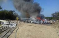 INCENDIO EN NEGOCIO DE COMPRA Y VENTA DE CHATARRA EN ALLENDE MOVILIZA A BOMBEROS.