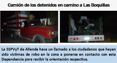 DETIENEN A LADRONES EN ALLENDE, TRAÍAN CAMIÓN CARGADO DE COSAS