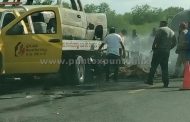 SE INCENDIA VEHÍCULO QUE TRANSPORTABA PACAS EN CARRETERA TERAN-CHINA.