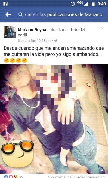 PRESENTIA SU MUERTE JOVEN DE LINARES ENCONTRADO MUERTO EN MMORELOS, POSTEA EN FACEBOOK QUE LO QUERIAN ASESINAR TEMA DE CANCIÓN.