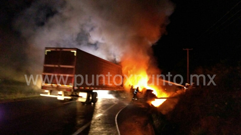 SE INCENDIA TRAILER EN LA NACIONAL