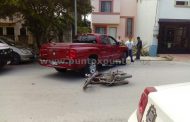 HERIDO CONDUCTOR DE MOTOCICLETA EN CHOQUE EN COLONIA DE MMORELOS.