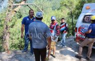 RESCATA PROTECCIÓN CIVIL DEL ESTADO Y DE ALLENDE A JÓVEN QUE TERMINA CON RAIZER EN UN BARRANCO EN LA SIERRA