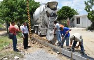 Supervisan construcción de banquetas en la Colonia Centenario