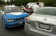 CONDUCTOR DERRAPA EN CARRETERA NACIONAL EN ALLENDE, REPORTAN DAÑOS Y UNA MUJER HERIDA.