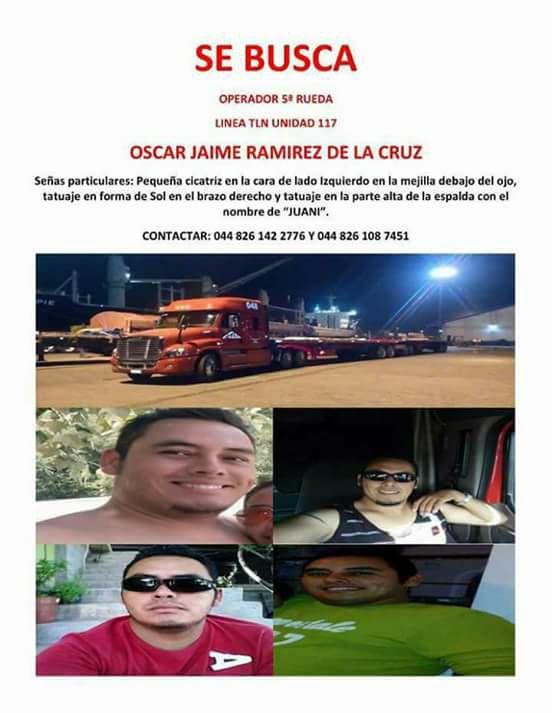 JOVEN TRAILERO DE MMORELOS DESAPARECE CON TODO Y  UNIDAD QUE CONDUCIA, SU FAMILIA LO BUSCA.