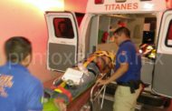 CONDUCTOR DE MOTOCICLETA DERRAPA TERMINA LESIONADO EN ALLENDE.