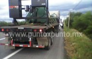 DETIENEN A CHOFER DE TRÁILER, TRANSPORTABA MAQUINARIA ROBADA EN GENERAL TERÁN.