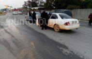 CHOQUE POR ALCANCE FRENTE A ROTONDA EN MMORELOS, REPORTAN DAÑOS MATERIALES.