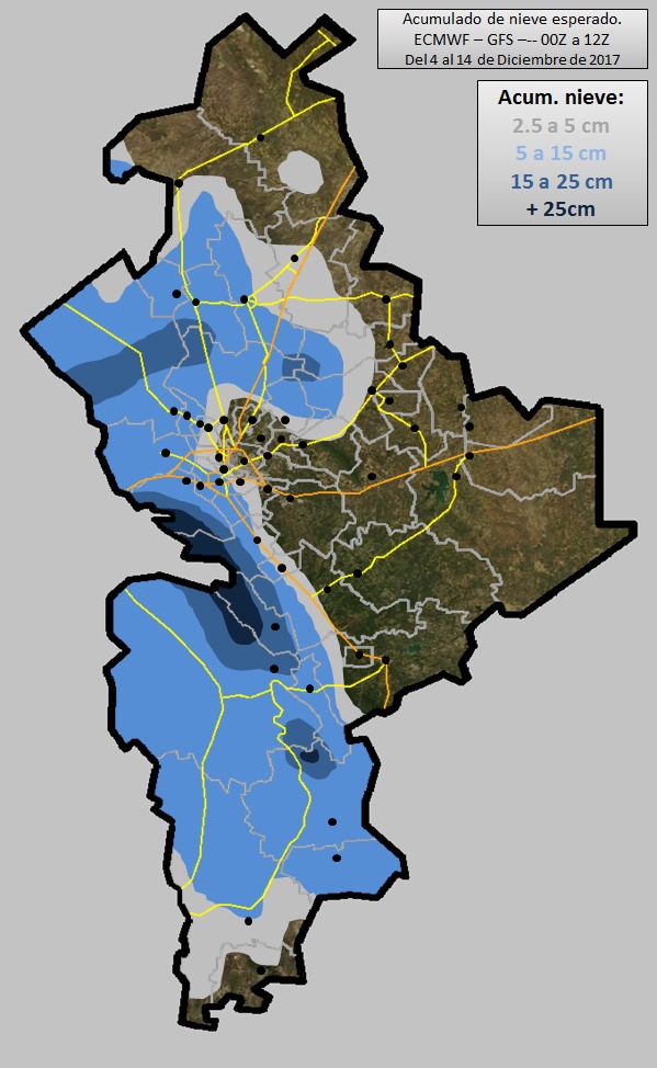 CONTEMPLAN POSIBLE CAIDA AGUA NIEVE PARA PROXIMOS DIAS EN PARTES ALTAS EN SIERRA, CONAGUA.