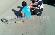 CHOQUE ENTRE CICLISTA Y MOTOCICLISTA EN AVENIDA DE MMORELOS, REPORTAN UN LESIONADO.