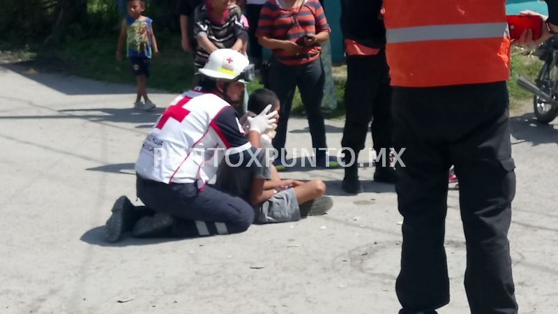 CONDUCTOR DE MOTOCICLETA RESULTA LESIONADO EN CHOQUE DE CRUCERO EN MONTEMORELOS.