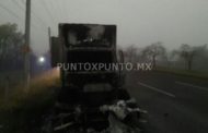 INCENDIO DE CAMIÓN EN CARRETERA NACIONAL EN ALLENDE.