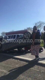 VOLCADURA EN LA CARRETERA NACIONAL OCUPANTES RESULTAN ILESOS.