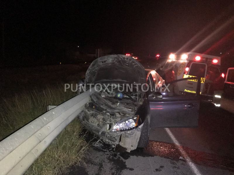 CHOQUE EN CARRETERA NACIONAL EN MONTEMORELOS, CONDUCTOR RESULTA ILESO.