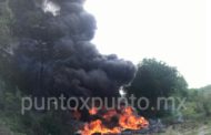 INCENDIAN LLANTAS, SE MOVILIZA PROTECCIÓN CIVIL