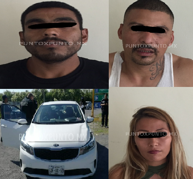 TRES PERSONAS DETENIDAS POR ELEMENTOS FEDERALES POR VIAJAR EN VEHÍCULO CON REPORTE DE ROBO Y POSESIÓN DE DROGA.