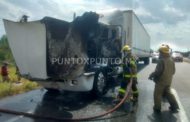 INCENDIO EN UN TRÁILER MOVILIZA A PROTECCIÓN CIVIL DE HUALAHUISES.