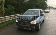 CHOQUE POR ALCANCE EN CARRETERA NACIONAL EN SANTIAGO, REPORTAN SOLO DAÑOS MATERIALES.