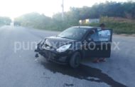 CHOQUE DE FRENTE EN SANTIAGO, REPORTAN SOLO DAÑOS MATERIALES.