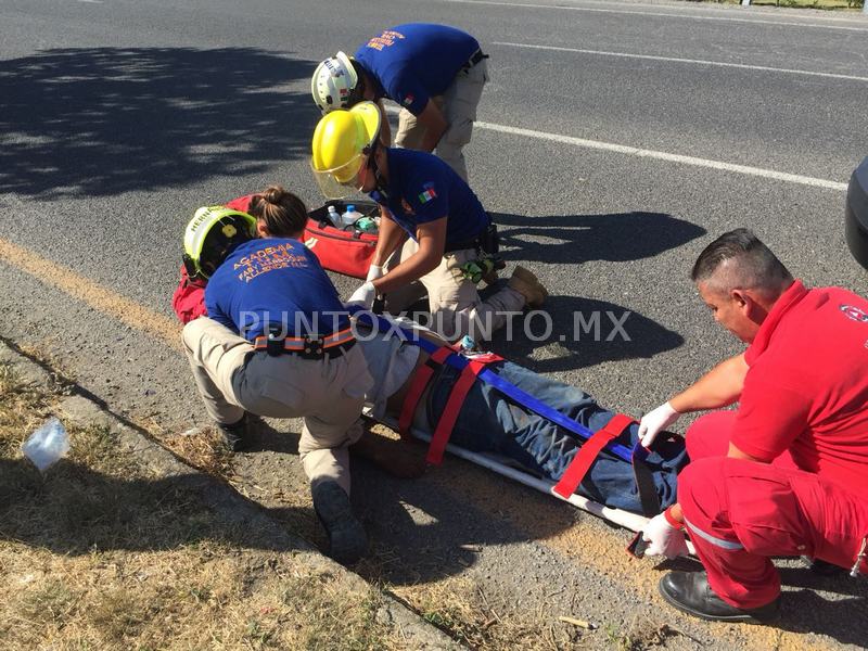 VOLCADURA EN ALLENDE, REPORTAN UNA PERSONA LESIONADA.