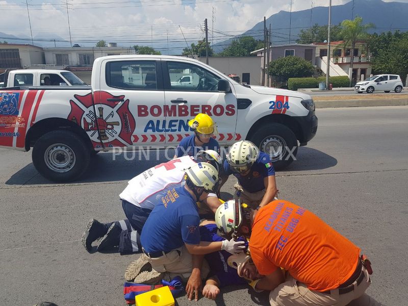 RESULTA LESIONADO REPARTIDOR DE POLLO EN ALLENDE, LO AUXILIA PROTECCIÓN CIVIL.