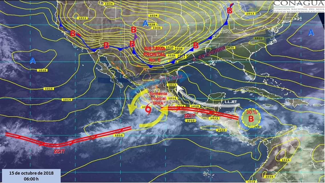 SISTEMA FRONTAL No. 6 PROVOCARÁ MARCADO DESCENSO DE TEMPERATURA.