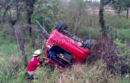 UNA PERSONA LESIONADA EN VOLCADURA EN CARRETERA NACIONAL.