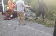 CHOQUE Y VOLCADURA EN CAMINO A PUERTA LA BOCA EN MONTEMORELOS, REPORTAN LESIONADOS.