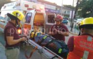 CHOQUE ENTRE UN TAXI Y UN CICLISTA QUIÉN RESULTA HERIDO.