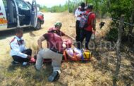 DOS HERIDOS AL DERRAPAR LA MOTOCICLETA EN LA QUE VIAJABAN DE RAYONES A MONTEMORELOS.