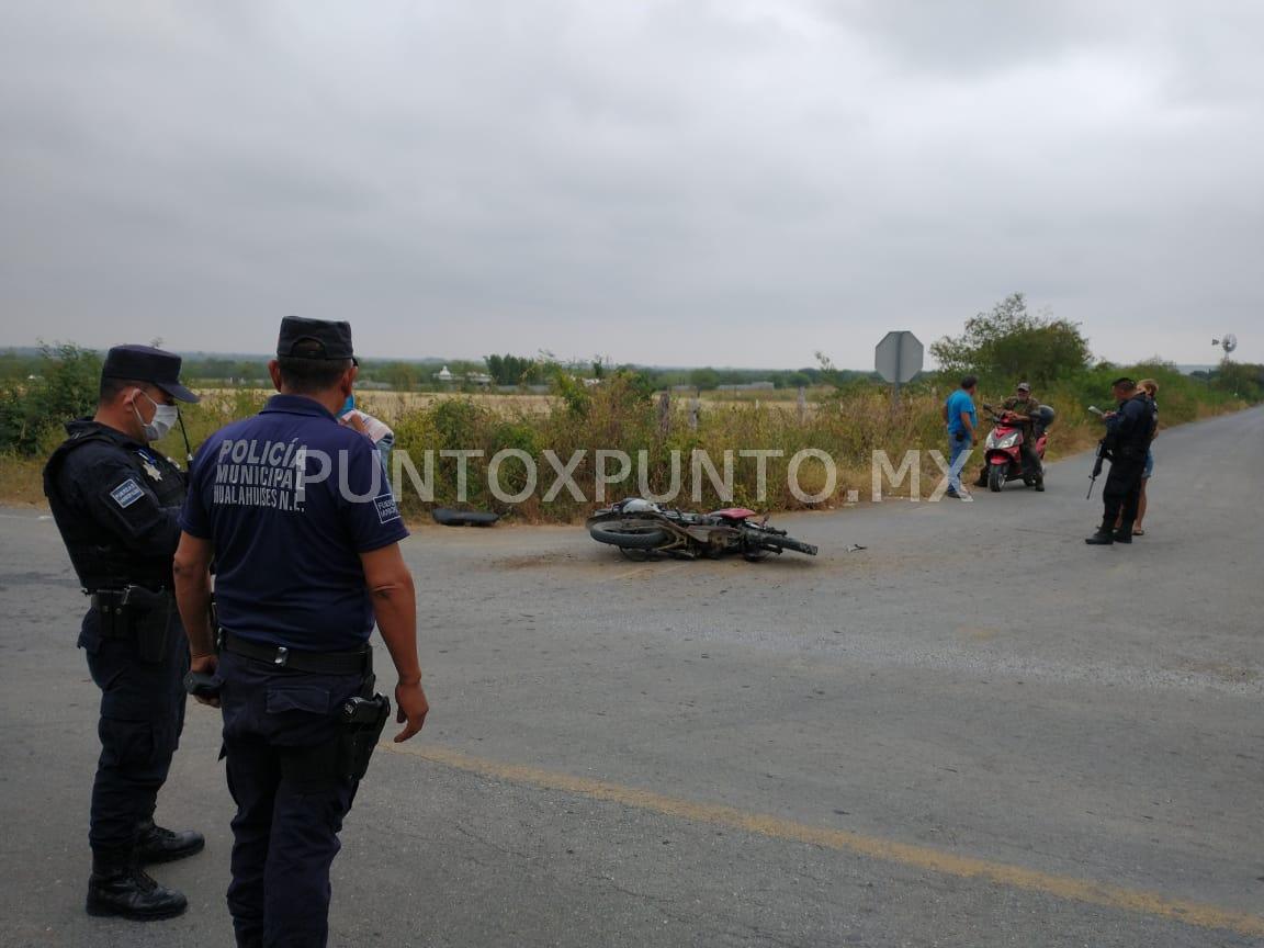 UN HOMBRE HERIDO EN HUALAHUISES, LUEGO DE SER ARROLLADA LA MOTOCICLETA QUE CONDUCÍA.