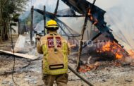 FUEGO ACABA CON UNA VIVIENDA EN COMUNIDAD DE MONTEMORELOS.