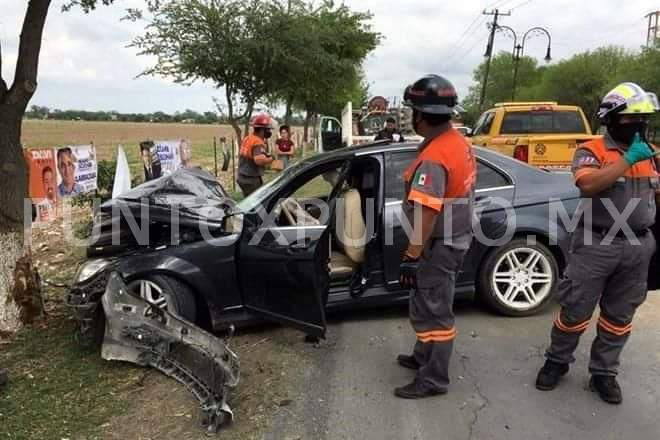 UN LINARENSE QUE TRIPULABA UN MERCEDES, CHOCO EL GENERAL TERAN.