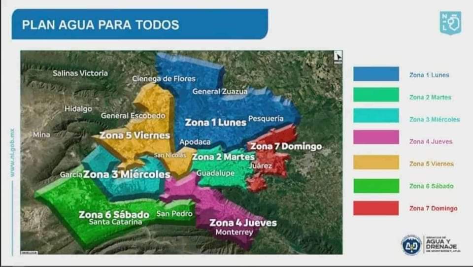 MUNICIPIO DE SANTIAGO Y CADEREYTA SE SUMA A LOS CORTES DE AGUA A PARTIR DEL JUEVES.