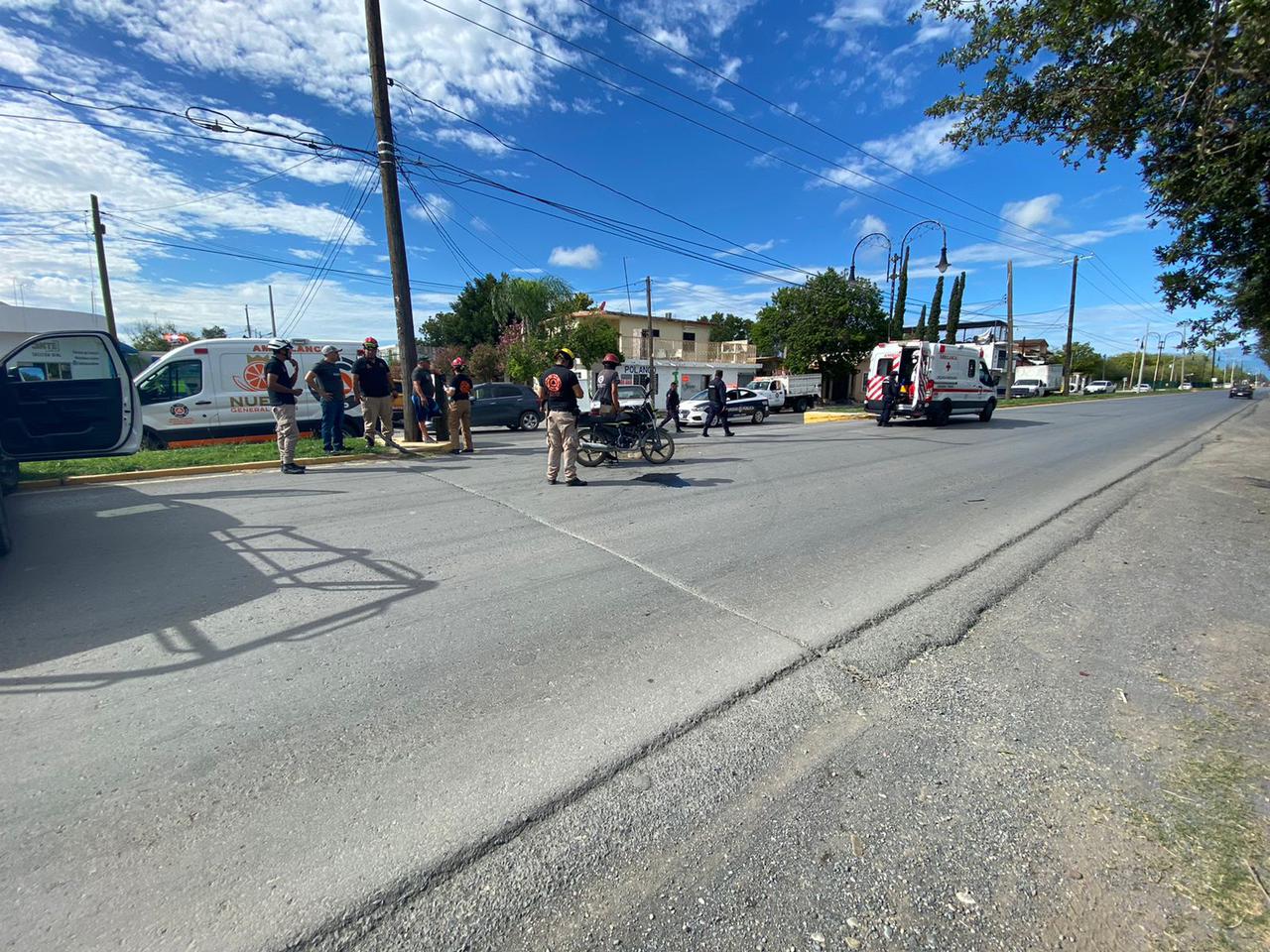 ACCIDENTE EN GENERAL TERÁN, REPORTAN PERSONA LESIONADA.