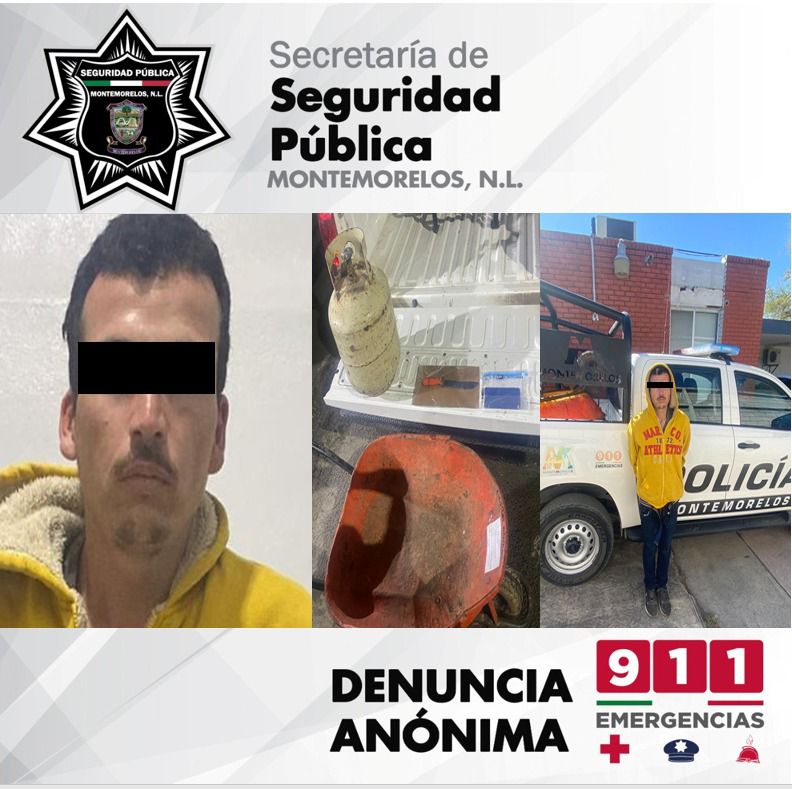 POR ROBO CON LUJO DE VIOLENCIA UN HOMBRE ES DETENIDO POR LA POLICÍA DE MONTEMORELOS.