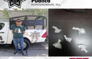 POLICÍAS DE MONTEMORELOS LO DETIENEN AL ENCONTRARLE DROGA.