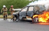 FUEGO EN AUTO, POR CARRETERA CHINA A GENERAL TERAN