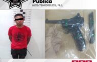 LO DETIENEN POLICÍAS AFUERA DE TIENDA MERCO, PORTABA PISTOLA.