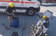 ACCIDENTE EN ALLENDE, ATIENDE PROTECCIÓN CIVIL Y CRUZ ROJA A LESIONADO.