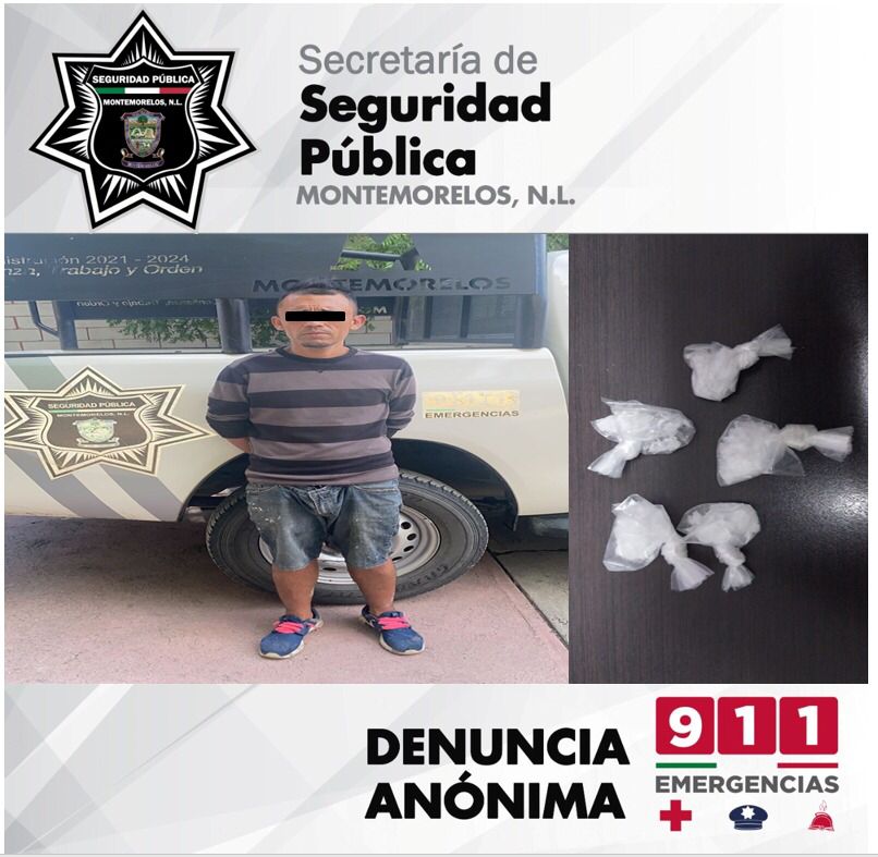 DETIENE LA POLICÍA A UN HOMBRE QUE AL REVISARLO LE ENCONTRARON DROGA.