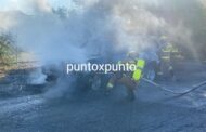 A VEHÍCULO ENCONTRADO INCENDIADO EN HUALAHUISES, LE ENCUENTRAN ARMAS Y CASQUILLOS.