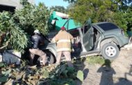 ACCIDENTE VIAL TIPO VOLCADURA EN GENERAL TERÁN ATIENDE PROTECCIÓN CIVIL.