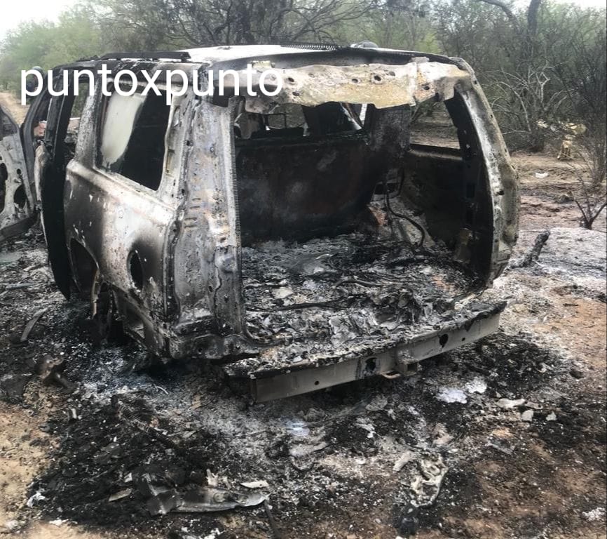 ENCUENTRAN CAMPESINOS EN LINARES VEHICULO INCENDIADO, PORTABA BLINDAJE ARTESANAL.