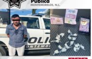 LO DETIENEN CON 19 DOSIS DE CRISTAL POLICÍA DE MONTEMORELOS.